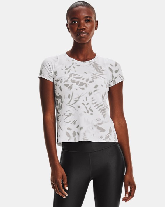 Women's UA Iso-Chill 200 Print Short Sleeve, White, pdpMainDesktop image number 0
